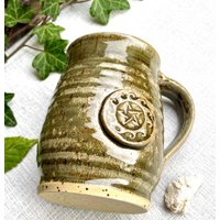 500 Ml Jumbotasse Oder Bierkrug Tasse Groß Getöpfert Blau Keramik Handgemacht Kaffeetasse Frühstückstasse Mit Pentagramm Stern von VersandderkleinenHex