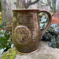 800 Ml Großer Bierkrug Oder Xl Tasse Von Hand Getöpfert Mit Einem Baum Des Lebens - Ein Neues Lieblingsstück Für Dich von VersandderkleinenHex