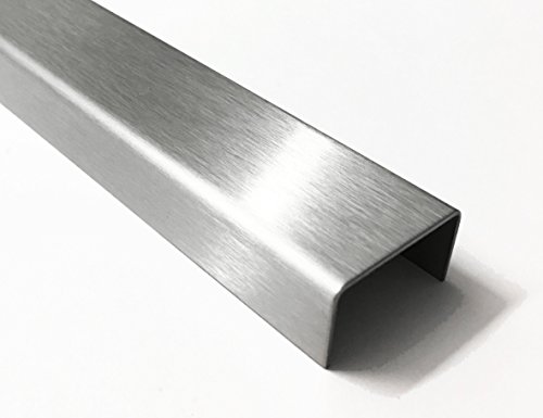 1500 mm U-Profil aus 2,0 mm Edelstahl K320 gekantet bis Breite c= 30 mm 15 x 20 x 15 mm von Versandmetall