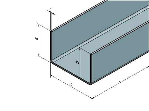 2000 mm U-Profil aus 1,5 mm Aluminium,naturfarbe eloxiert (E6/EV1) gekantet bis Breite c= 30 mm (Aluminium, 25 x 20 x 25 mm) von Versandmetall