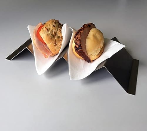2er Set Theke Verkauf Hot-Dog-Ablage Brötchenhalter aus gebürstetem Edelstahl 2-fach von Versandmetall