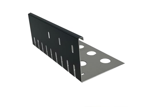 Kiesfangleiste groß - Aluminium anthrazit (ähnl. RAL 7016) Gelocht – 90° gekantet 2000mm Lang (85x135mm) von Versandmetall