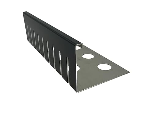 Kiesfangleiste klein - Aluminium anthrazit (ähnl. RAL 7016) Gelocht – 90° gekantet 2000mm Lang (65mmx115mm) von Versandmetall