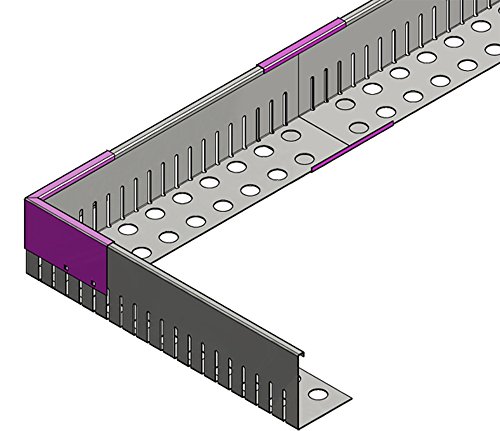 Sparset-10mtr-Kiesfangleiste-klein-gelocht-Aluminium-40x140x2000mm 4 Verbinder 2 Winkelverbinder von Versandmetall