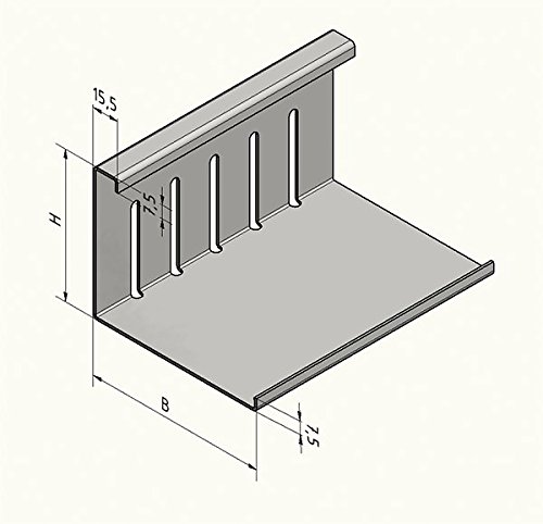 Verbinder für Kiesfangleiste klein gelocht Aluminium axb= 40 x 140mm 1,5 x 150mm von Versandmetall