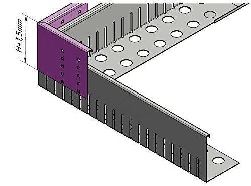 Winkelverbinder für Kiesfangleiste-klein-gelocht-Aluminium-40x140x2000mm von Versandmetall