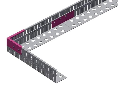 Winkelverbinder für Kiesfangleiste klein gelocht Aluminium anthrazit ähnl. RAL 7016 Länge 150mm (60-120mm) von Versandmetall
