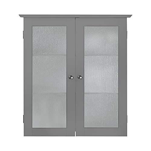 Teamson Home Badezimmer Connor Wandschrank Mit 2 Glastüren Grau EHF-581G von Teamson Home