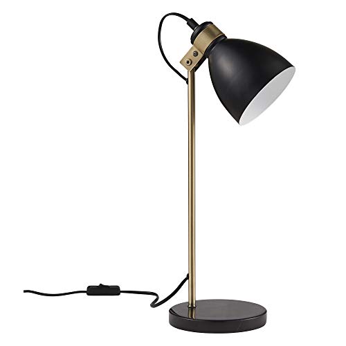 Versanora - Quincy Tischlampe mit schwarzem Marmorsockel - schwarz/antik messing von Versanora