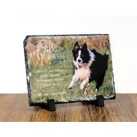 Schiefertafel 20 X 15 cm Inkl. Druck Als Gedenkstein Personalisiert Mit Foto Und Wunschtext Grabschmuck Für Das Haustier von VerschenkenmitHerz