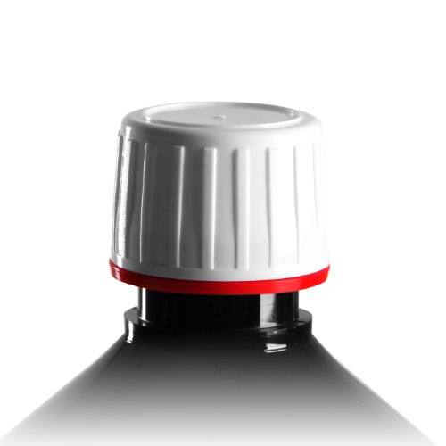 25 x Originalitäts-Schraubverschluss OV - Farbe: Weiss - Gewinde 28 mm - mit rotem Ring und Dichtungseinlage - für Euro-Medizinflaschen und PET Flaschen/Schraubverschlüsse/Drehverschluss von Verschlüsse