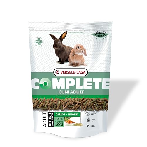 Versele-Laga Complete Cuni Adult | 500 g | Alleinfuttermittel für ausgewachsene Kaninchen | Schmackhafte All-in-one Pellets | Mit Langen Fasern | Von Tierärzten entwickelt von Versele-Laga