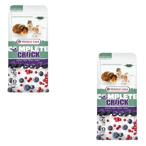 Versele-Laga Complete Crock Berry | Doppelpack | 2 x 50 g | Snack für Kaninchen und Nagetiere | Knusprige Hülle und weiche Beerenfüllung | Leicht verdaulich und ohne Zuckerzusatz von Versele-laga