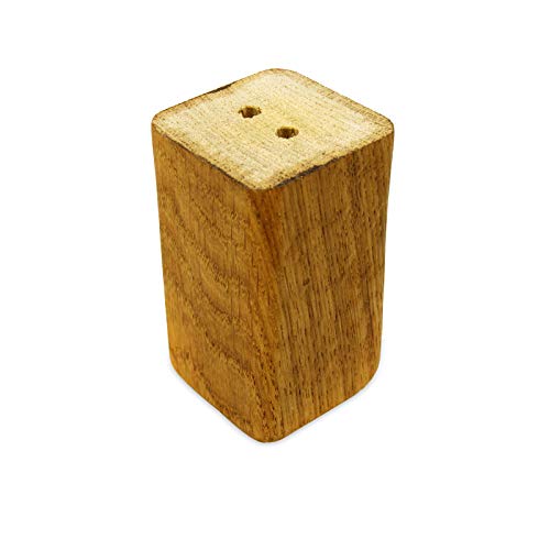 4X Möbelfüße Holz Sofafuß Tischfuß Möbelfuß Schrankfuß Holzbeine gerade eckig Buche/Eiche (9 x 5 x 5 cm (HxBxT), Eiche Geoelt) von Vershy