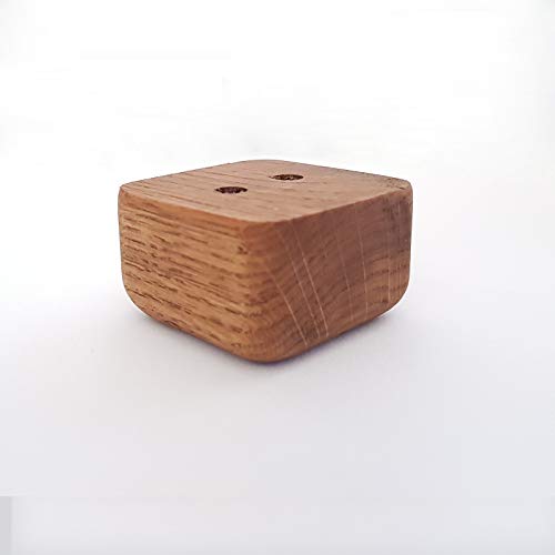 4X Möbelfüße Sofafuß Tischfuß Möbelfuß Schrankfuß Holzbeine gerade eckig Buche/Eiche (3 x 5 x 5 cm (HxBxT), Eiche Geoelt) von Vershy