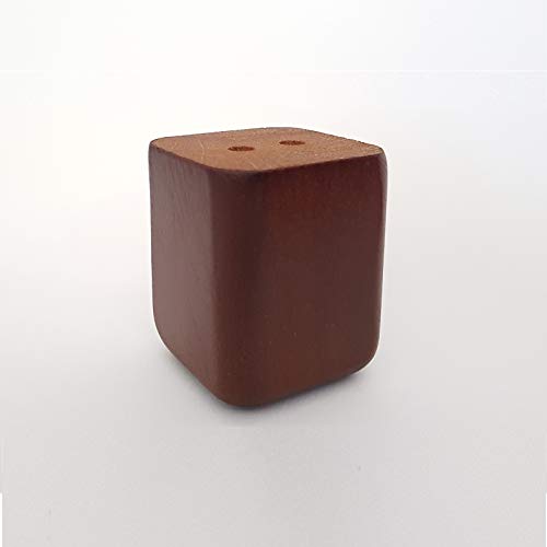 4X Möbelfüße Sofafuß Tischfuß Möbelfuß Schrankfuß Holzbeine gerade eckig Buche/Eiche (6 x 5 x 5 cm (HxBxT), Tabak) von Vershy