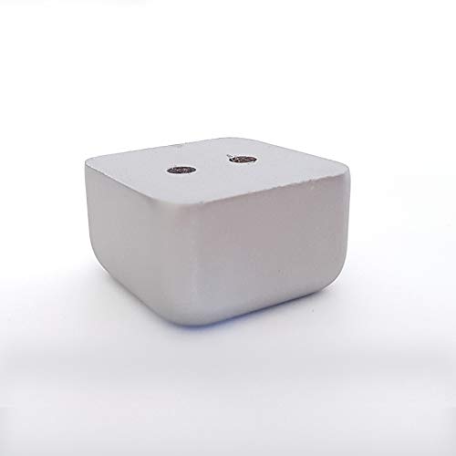 4x Möbelfüße Sofafuß Tischfuß Möbelfuß Schrankfuß Holzbeine gerade eckig Buche/Eiche (3 x 5 x 5 cm (HxBxT), Silber) von Vershy