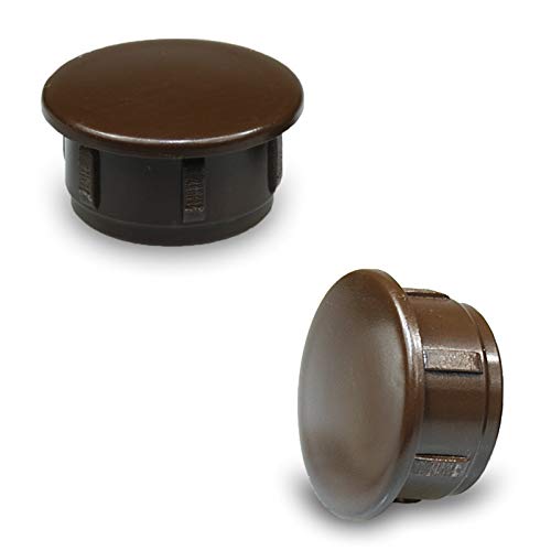 Blindstopfen 16x13mm Braun| 25 Stück | Abdeckstopfen Kunststoff Verschlusskappe von Vershy