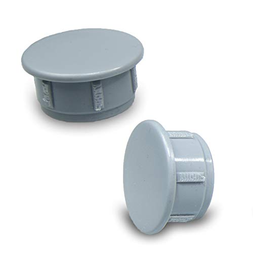 Blindstopfen 24x20mm Grau| 10 Stück | Abdeckstopfen Kunststoff Verschlusskappe von Vershy