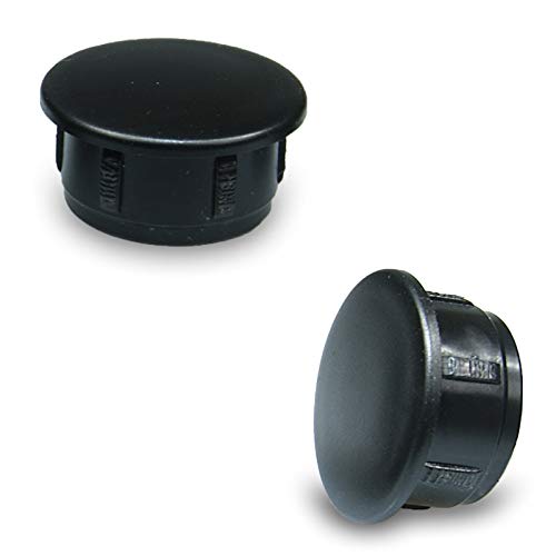 Blindstopfen 24x20mm Schwarz | 25 Stück | Abdeckstopfen Kunststoff Verschlusskappe von Vershy