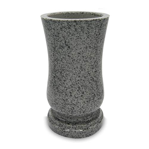 Grabvase grün Iberis Kunstharz Granitnachbildung Kuru Grey 15x27cm von Vershy
