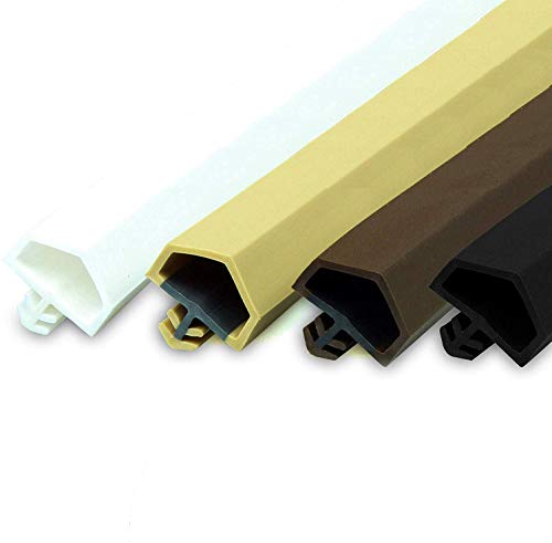 Gummidichtung Dichtungen aus Gummi Tür Fenster Profildichtung Universal Dichtband Holzzargendichtung Flügelfalzdichtung Dichtungsprofil (5Meter, Weiß) von Vershy