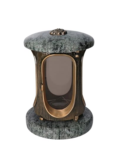 Stilvolle Grablaterne Olive Green Höhe 23 cm/Ø 15 cm Bronze mit Rosette Stilvolle Grablaterne Olive Green Höhe 23 cm/Ø 15 cm Bronze mit Rosette von Vershy