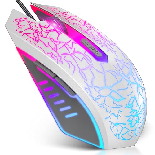 VersionTECH. Gaming-Maus mit Kabel, optischer Sensor bis zu 2400 DPI, 6 Tasten und LED-Beleuchtung mit 7 Farben von VersionTECH.