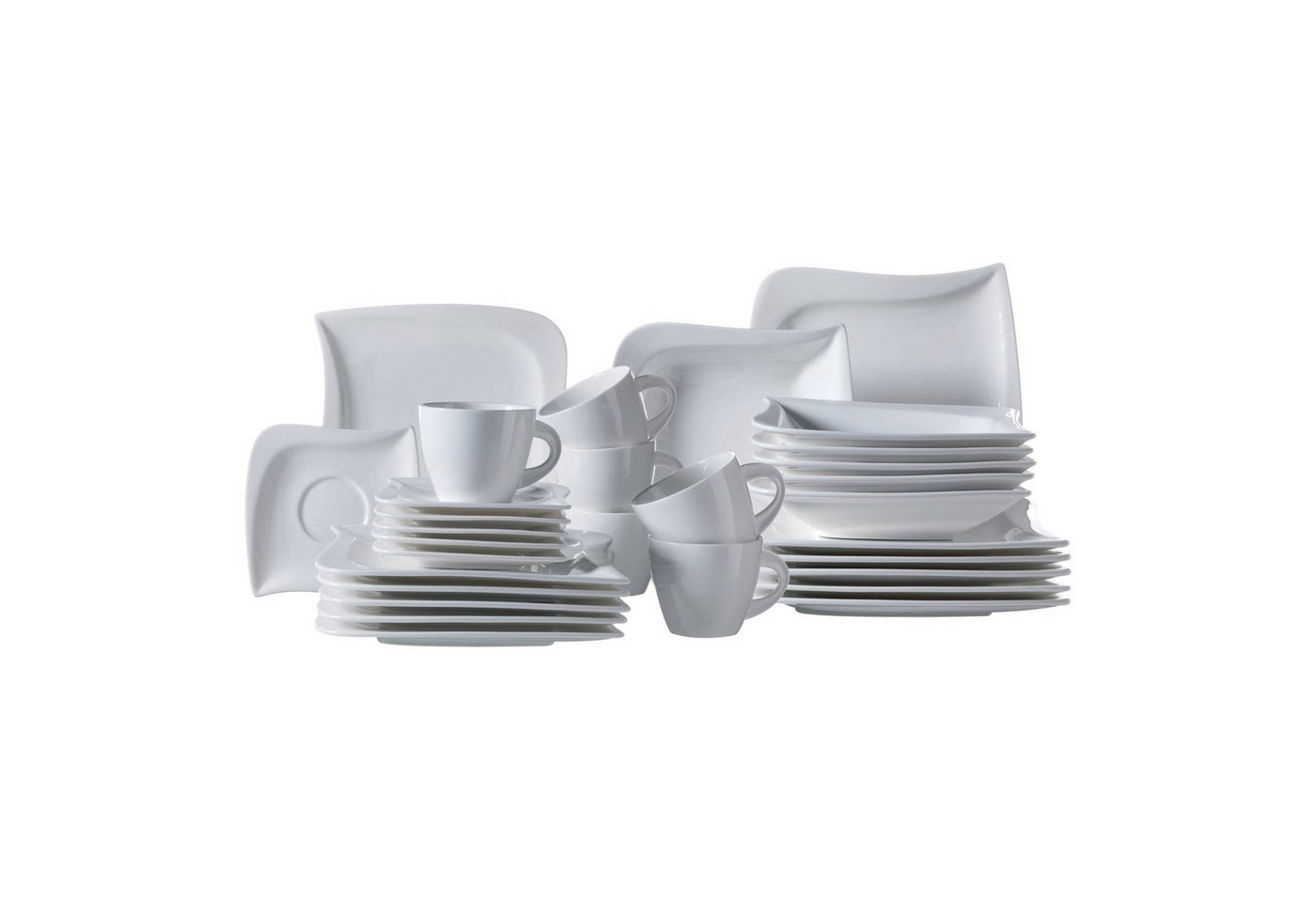 Verso by Mäser Kombiservice Kombiservice, für 6 Personen (30-tlg), 6 Personen, Porzellan von Verso by Mäser