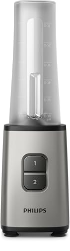 Philips HR2600/80 Mini-Standmixer (350 W, 28.000 Umdr. /Min., 0.7 L Fassungsvermögen, Trinkflasche, spülmaschinenfest) silber von Philips Domestic Appliances