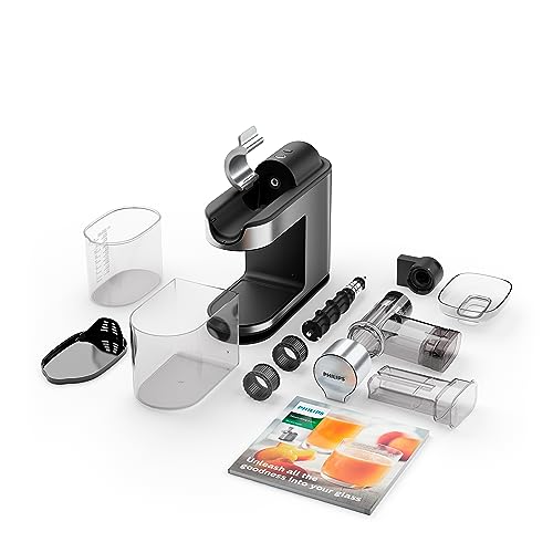 Philips Saftpresse – 200W, 1L, NutriU-Rezepte-App, große Einfüllöffnung, Quick Clean (HR1949/20) von Philips Domestic Appliances