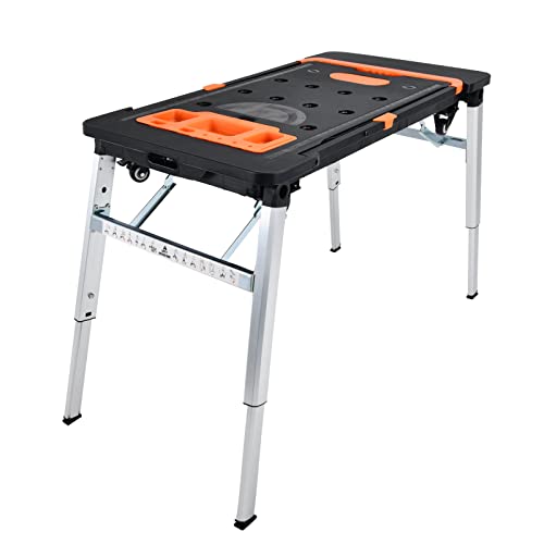Vertak Faltbar 7-in-1 Klappbare Werkbank Einem Haushalt & DIY-Arbeitsplatz Werk-und Spanntisch-150-250 kgs Tragkraft-Große Arbeitsfläche-Aufgedruckte Skala & Winkelangaben Klappbar Vielseitig von Gardtech