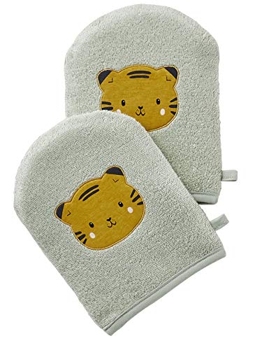 VERTBAUDET 2er Set Waschlappen Panda Grün TU von Vertbaudet