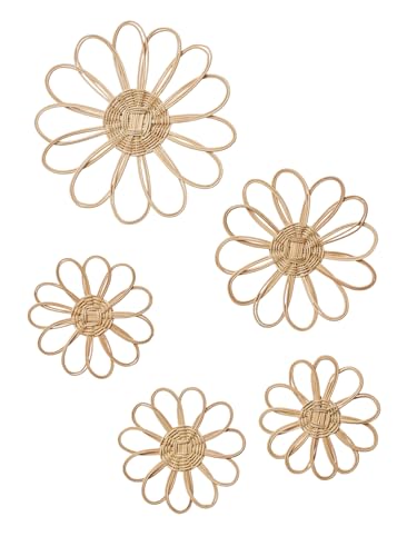 VERTBAUDET 5 Stück Rattan Wandblumen TU von Vertbaudet