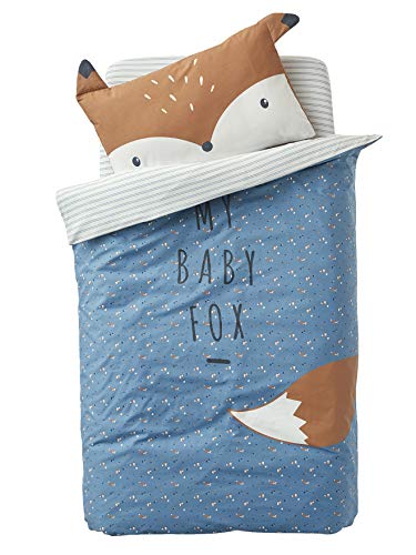 Vertbaudet Baby Bettbezug,Baby Fox blau 100X120 von Vertbaudet
