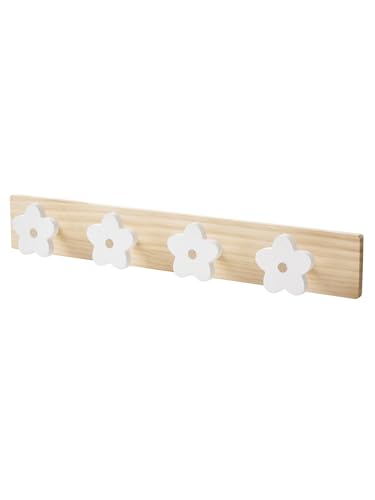 VERTBAUDET Kleiderhaken aus Holz mit 4 weißen Blumen von Vertbaudet