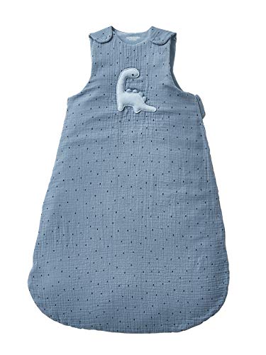 VERTBAUDET Sommerschlafsack aus Baumwollgaze PETIT DINO blau 0/6 m von Vertbaudet