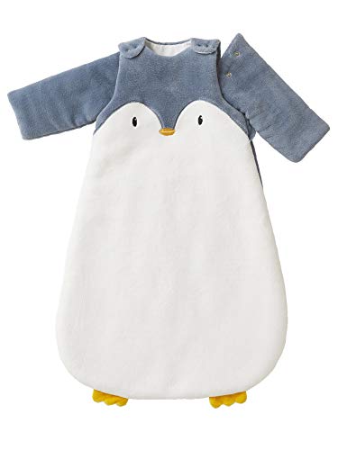 Vertbaudet Baby Winterschlafsack Pinguin, Ärmel abnehmbar wollweiß/grau 68CM von Vertbaudet