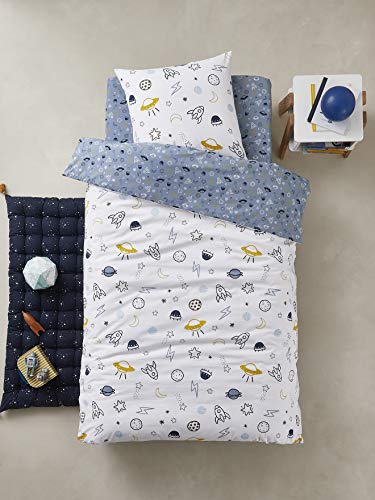 Vertbaudet Kinder Bettwäsche-Set „Cosmos“ blau/weiß Bedruckt 140X200 - Kissen 50X75 Vertbaudet Kinder Bettwäsche-Set „Cosmos“ blau/weiß Bedruckt 140X200 - Kissen 50X75 von Vertbaudet