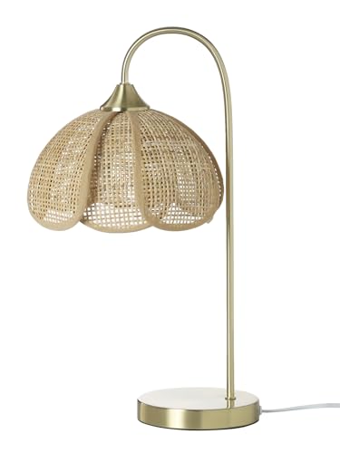 Vertbaudet Kinderzimmer Nachttischlampe aus Rattan mit Messingfuß gold von Vertbaudet