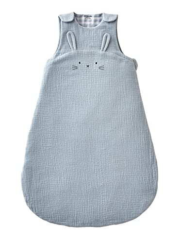 Vertbaudet Lovely Farm Schlafsack für den Sommer, aus Bio-Baumwolle, Blau, 6/18 Monate von Vertbaudet