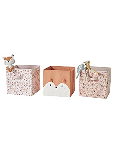 Vertbaudet VERTBAUDET3er-Set Aufbewahrungsboxen „Happy Vintage“rosaONE Size von Vertbaudet