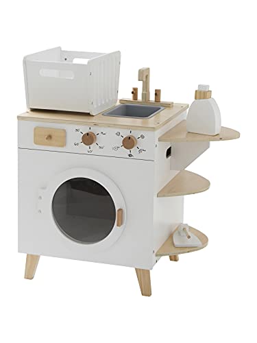 Vertbaudet Waschmaschine und Bügelbrett aus Holz, Weiß, Einheitsgröße von Vertbaudet