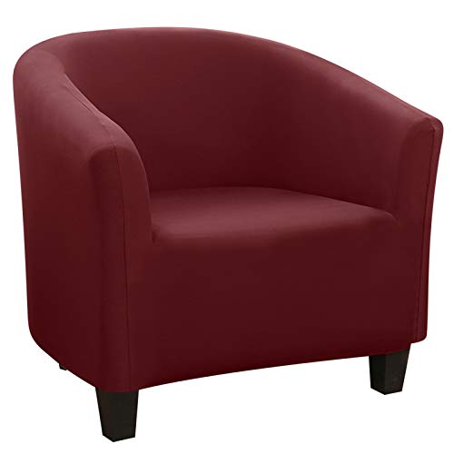 Vertvie Club Chair Schonbezug Sesselschoner Sesselüberwurf Stretch Sofahusse Elastisch Wannenstuhlbezug Sesselüberzug für Clubsessel Loungesessel Cocktailsessel(A Weinrot) von Vertvie