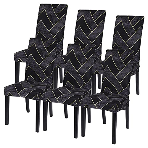 Vertvie Stuhlhussen 4er/6er Set Stuhlbezug Stretch Stuhlkissen Stuhlüberzug Moderne Husse Dekoration Protector Cover für Esszimmer Hochzeit Hotel Party Restaurant Dekor von Vertvie