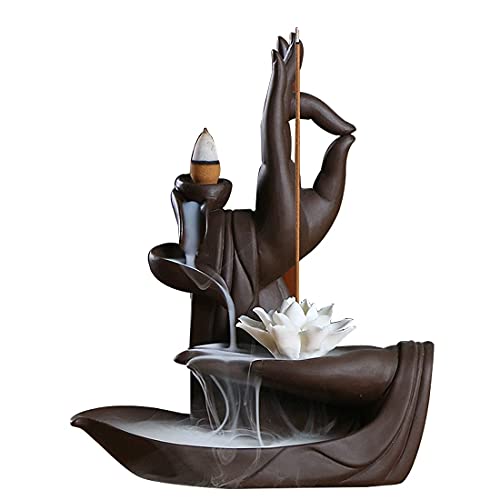 Lotus Rückfluss-Räuchergefäß mit 20 Stück Rückfluss-Räucherkegel, Rückfließ Räucherstäbchen Halter Heimkeramik-Rückfluss-Räucherkegelhalter Lotus Rückfluss-Räuchergefäß mit 20 Stück Rückfluss-Räucherkegel, Rückfließ Räucherstäbchen Halter Heimkeramik-Rückfluss-Räucherkegelhalter von XUDREZ