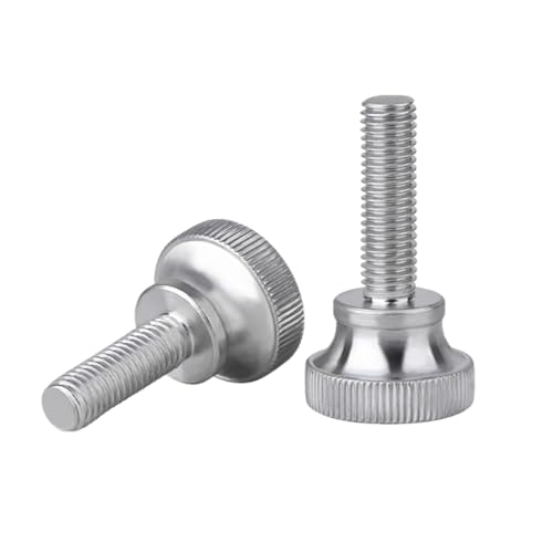 1-10 Stück M2/M2.5/M3/M4/M5/M6/M8/M10/M12 304 Edelstahl-Geriffelte Stufige Hochkopf-Handfestschrauben, M6x45mm von Veruying