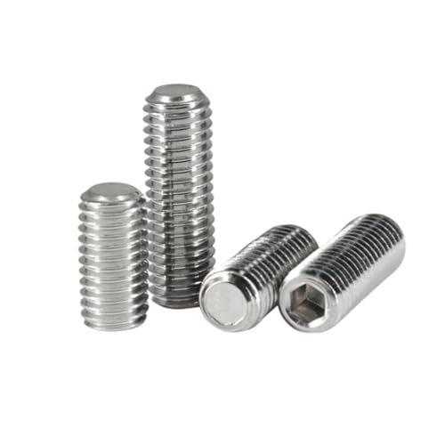 1-100 Stück M1.6/M2/M2.5/M3/M4/M5/M6/M8/M10/M12/M16 304 Edelstahl-Flachende Innensechskant-Stellschrauben, M10x40mm von Veruying