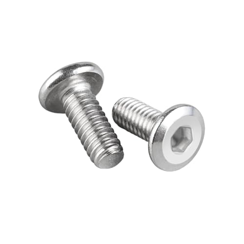 1-100 Stück M2/M2.5/M3/M4/M5/M6/M8/M10/M12 304 Edelstahl-Abgeschrägte Innensechskant-Möbelschrauben, M8x65mm von Veruying