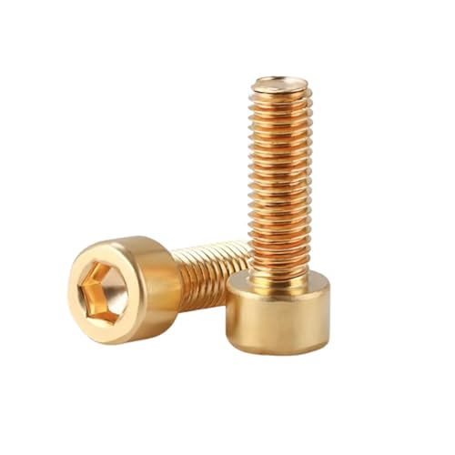 1-100 Stück M2/M2.5/M3/M4/M5/M6/M8/M10/M12 Messing-Verlängerte Zylinderkopf-Innensechskant-Maschinenschrauben, M2x5mm von Veruying